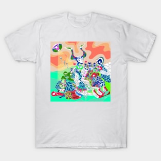 the coven of the goya painting art with alien remix ecopop T-Shirt